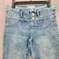 Blue Button Up 90s Vintage Skinny Jeans Denim Straight Leg Y2K Pants Size 9