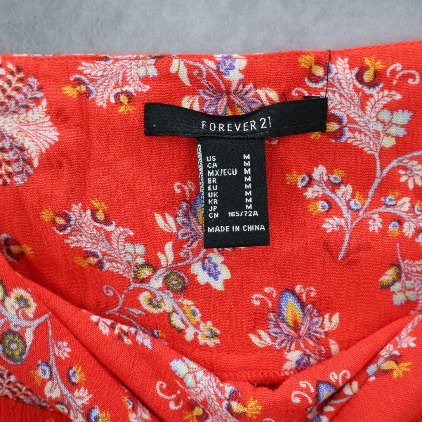Red Floral Wide Leg Boho Y2K Cottage Pull On Straight Leg Flowy Pants Medium