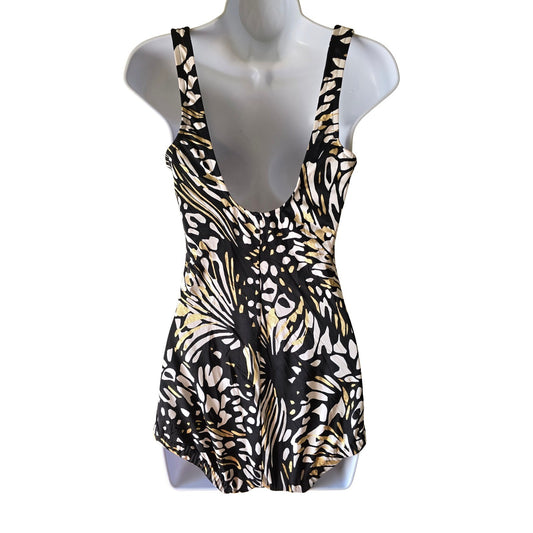 Metallic Gold Resort Vacation Beach One Piece Swimsuit Maxine of Hollywood 10