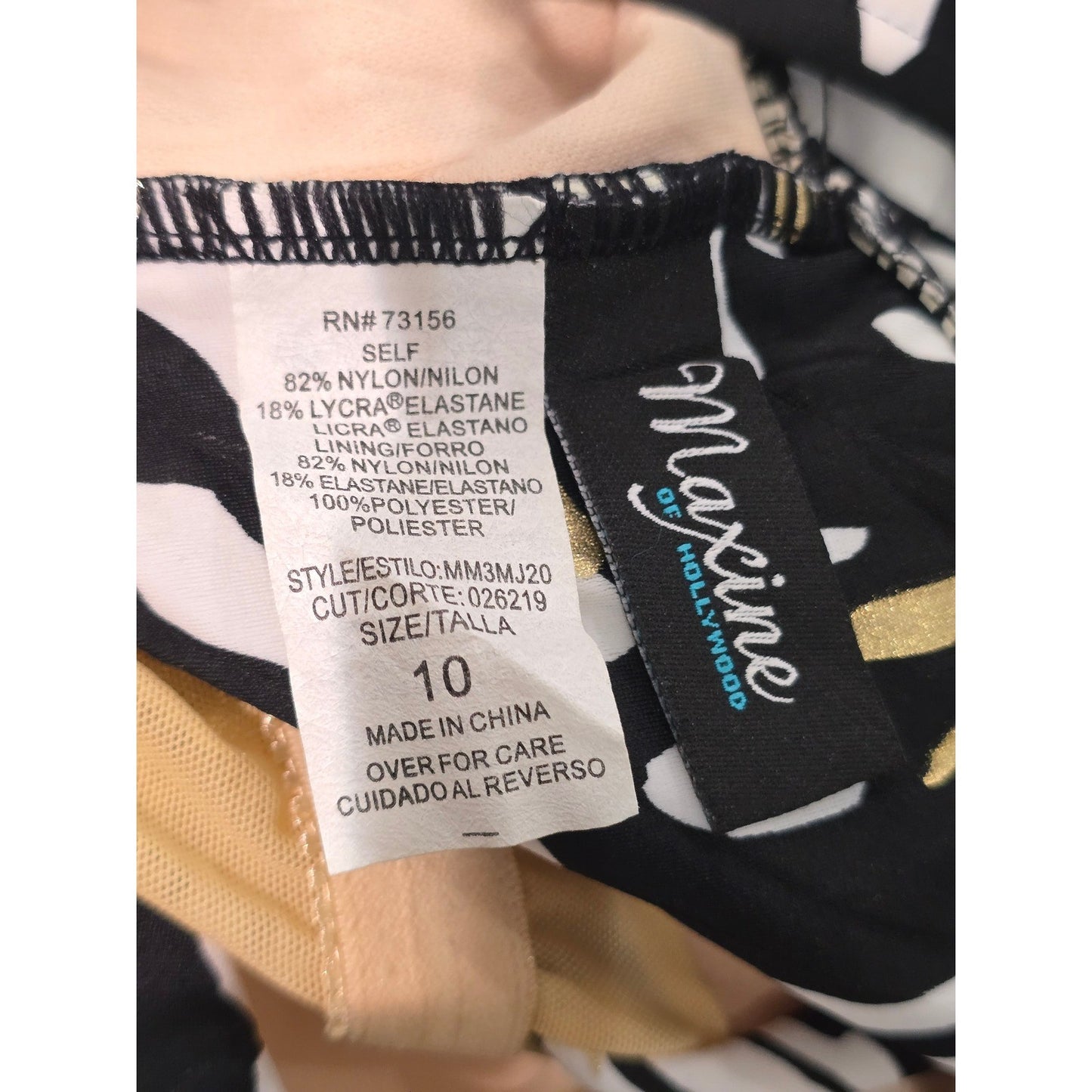 Metallic Gold Resort Vacation Beach One Piece Swimsuit Maxine of Hollywood 10