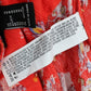 Red Floral Wide Leg Boho Y2K Cottage Pull On Straight Leg Flowy Pants Medium