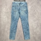 Blue Button Up 90s Vintage Skinny Jeans Denim Straight Leg Y2K Pants Size 9