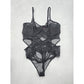 Black Lace Whimsygoth Romantic Dark Floral Hunkemoller Lingerie Bodysuit 38C