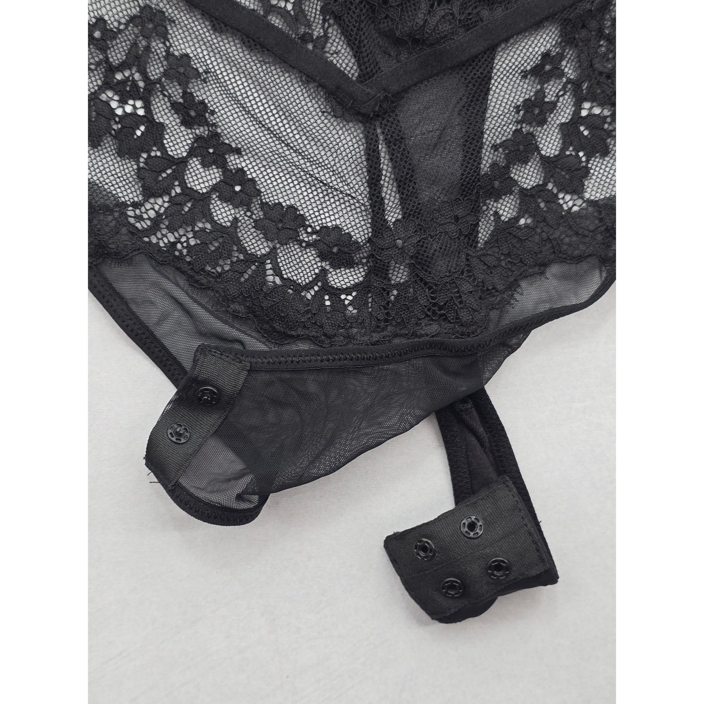 Black Lace Whimsygoth Romantic Dark Floral Hunkemoller Lingerie Bodysuit 38C