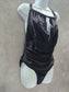 Cupshe Black Whimsy Goth Ruched One Piece Halter Swimsuit Beach Vacation Large
