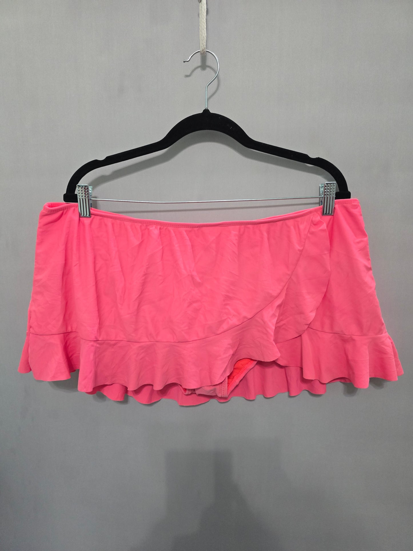 Catalina Pink Ruffle Swimsuit Beach Resort Barbiecore Vacation Mini Skirt XL