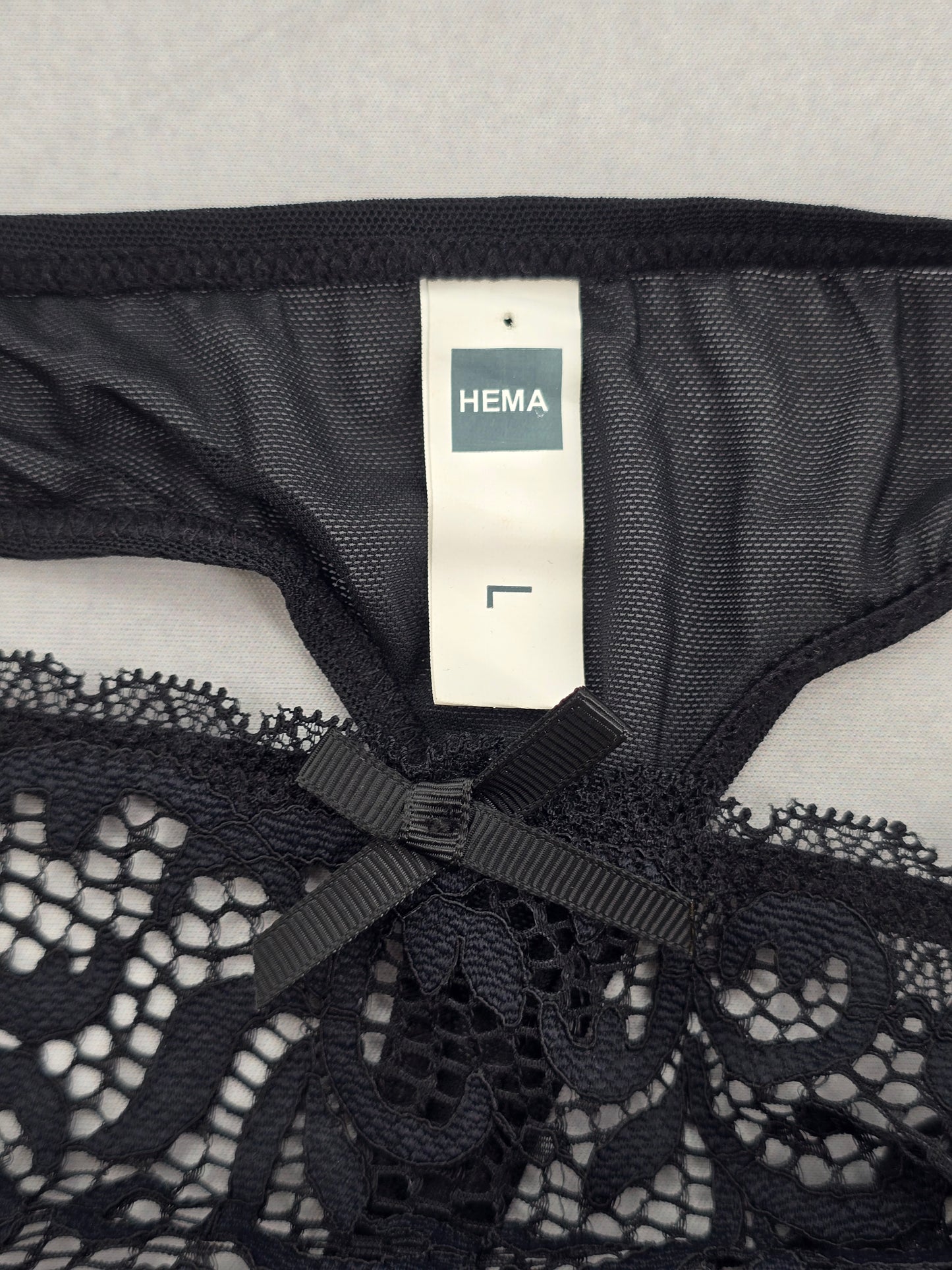 Hema Black Lace Dainty Whimsy Boho Goth Fairy Coquette Bridal Panties Large SKU: A1-42
