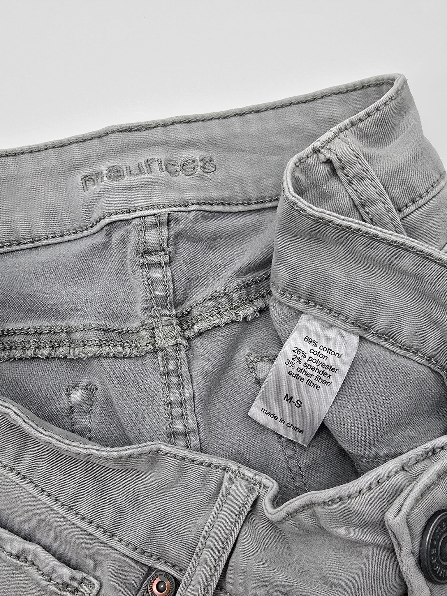 Maurices Gray Skinny Y2K Skater Punk Goth Rock Denim Junior Jeans Small Medium