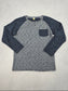 Navy Blue Work Casual Heather Grey Y2K Sweater Rustic Blue Boys Top Large