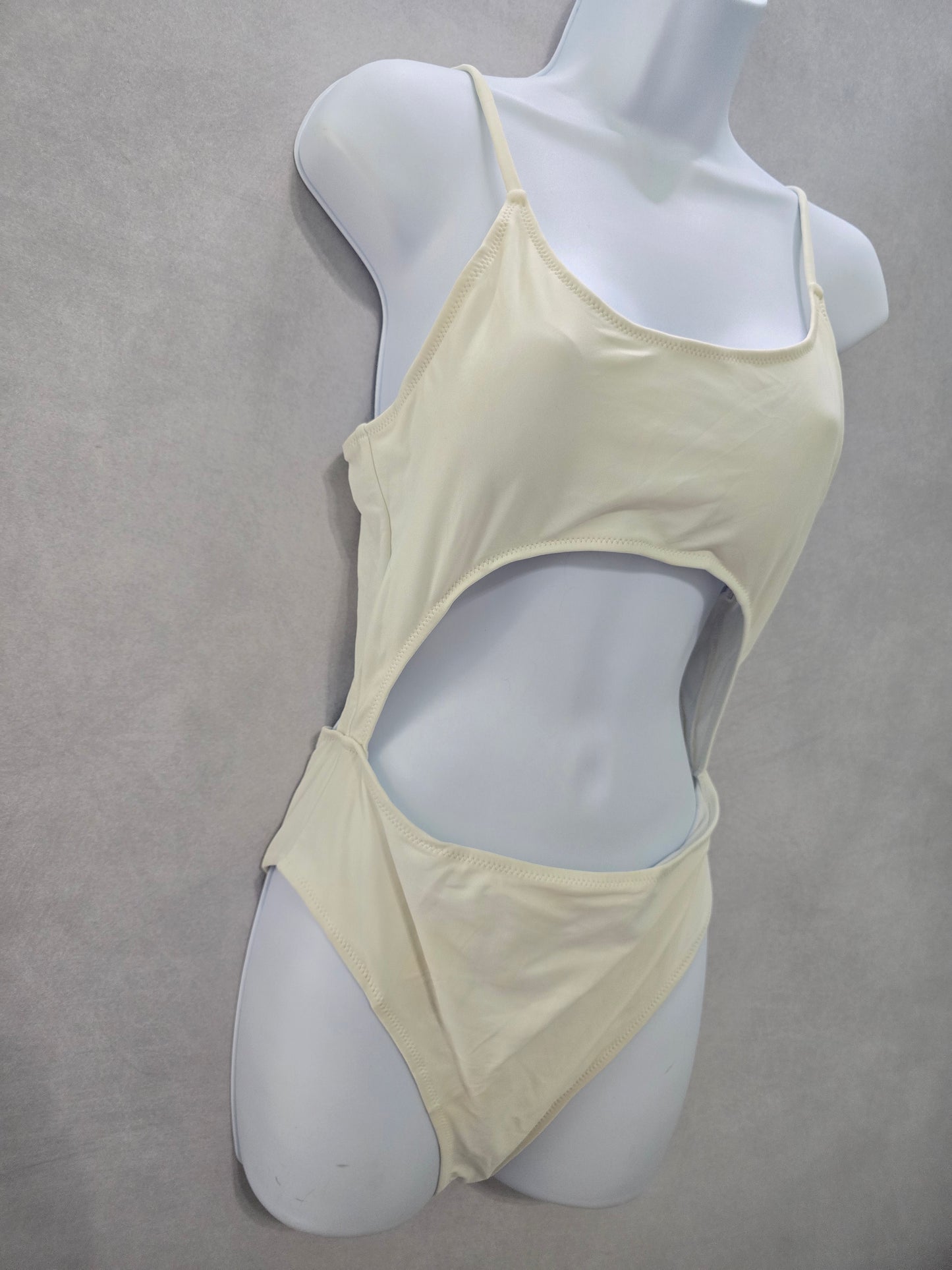 White One Piece 90s Y2K Swimsuit Beach Vacation Resort Sexy Large