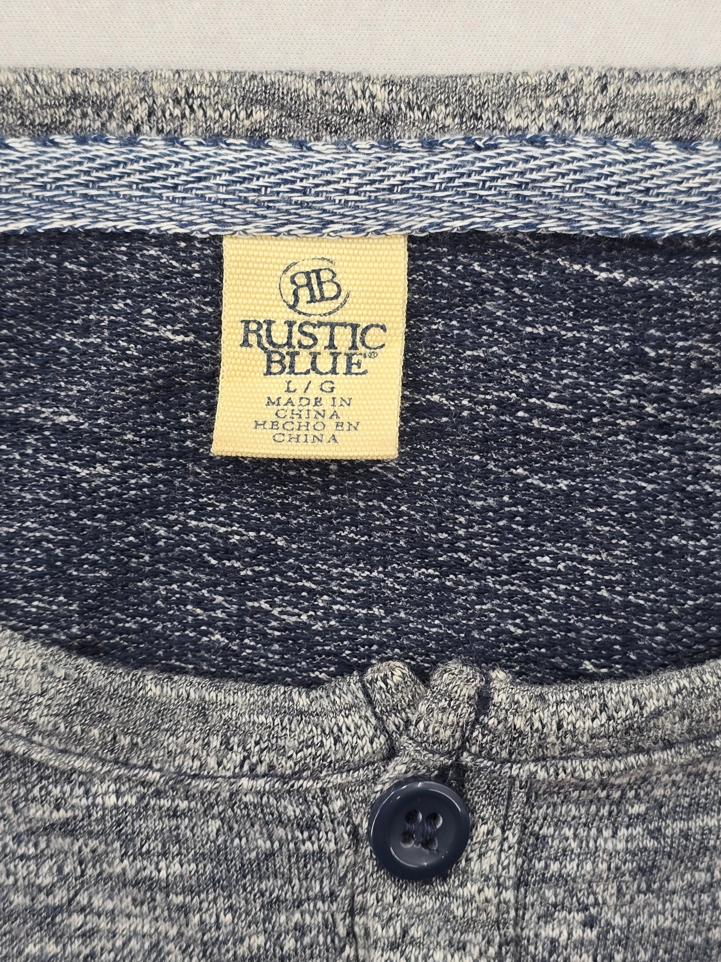 Navy Blue Work Casual Heather Grey Y2K Sweater Rustic Blue Boys Top Large