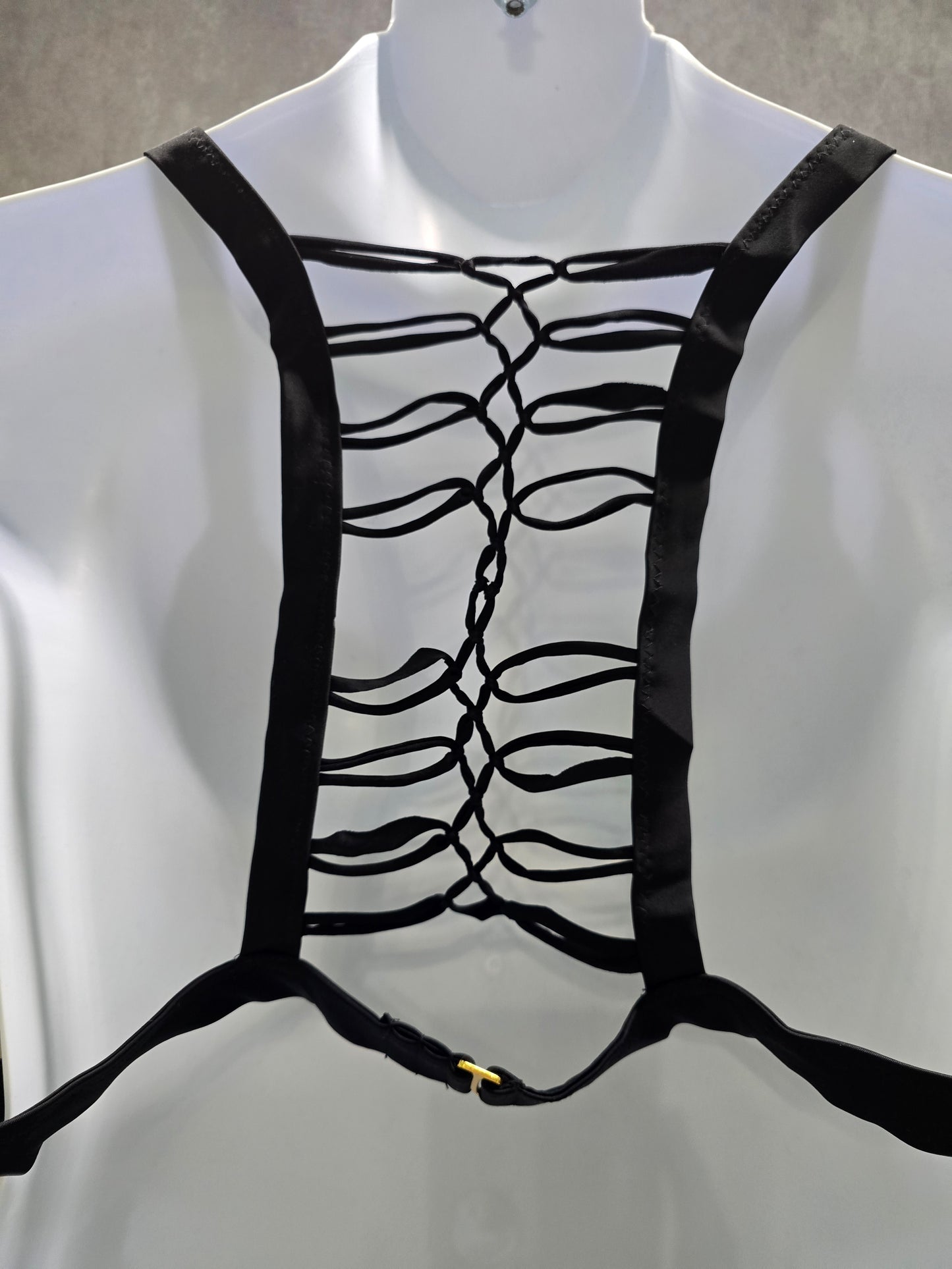 Raisins Black Geometric Bikini Goth Beach Swim Vacation Crisscross Top Plus 24W