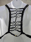 Raisins Black Geometric Bikini Goth Beach Swim Vacation Crisscross Top Plus 24W