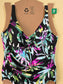 Tropical Floral Resort Vacation Beach Whimsy Goth Y2K One Chic Piece Swimsuit XL