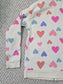 Hearts Cute Boho Cozy Colorful Full Zip Hoodie Sweater Cat & Jack Girls L 10/12