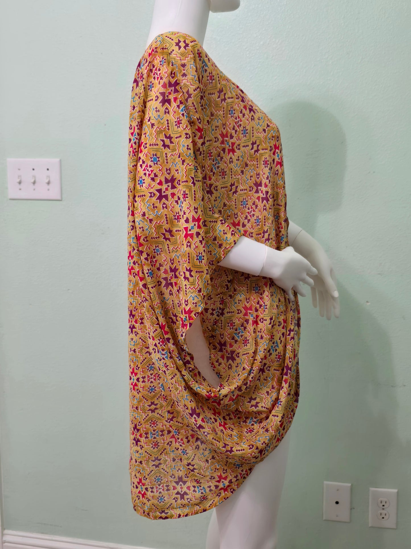 Floral Boho Fairy Coquette Indie Whimsygoth VTG Cottagecore Wrap Kimono Top XXL