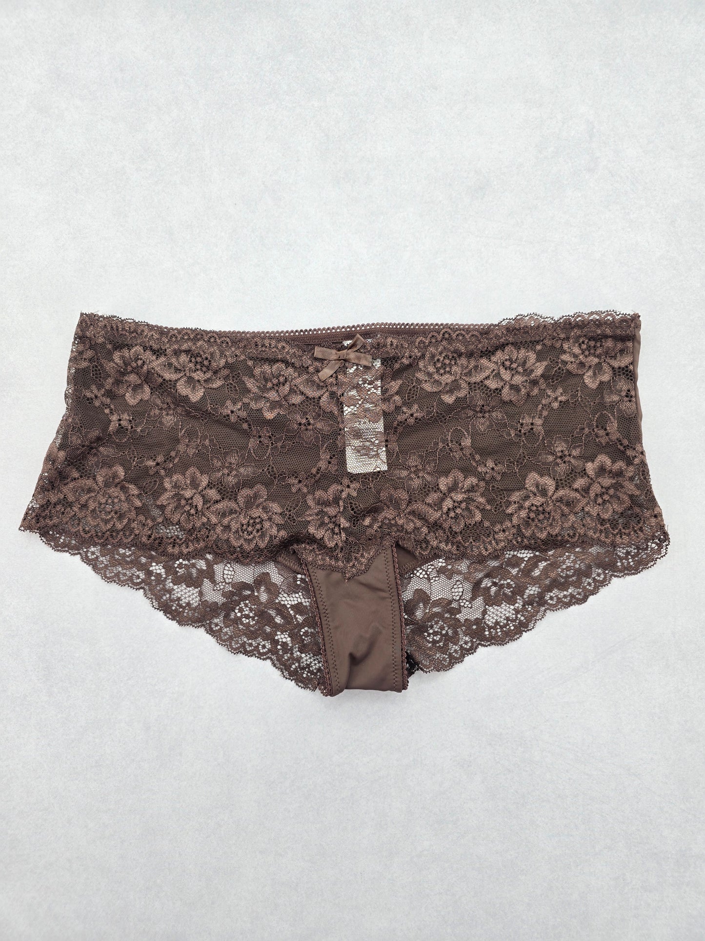 Lace Brown Panty Lace Dainty Whimsy Sexy Goth Fairy Coquette Bridal XL
