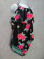 Black Floral Beach Resort Ruffle One Piece Swimsuit Child Toddler Size 10 12