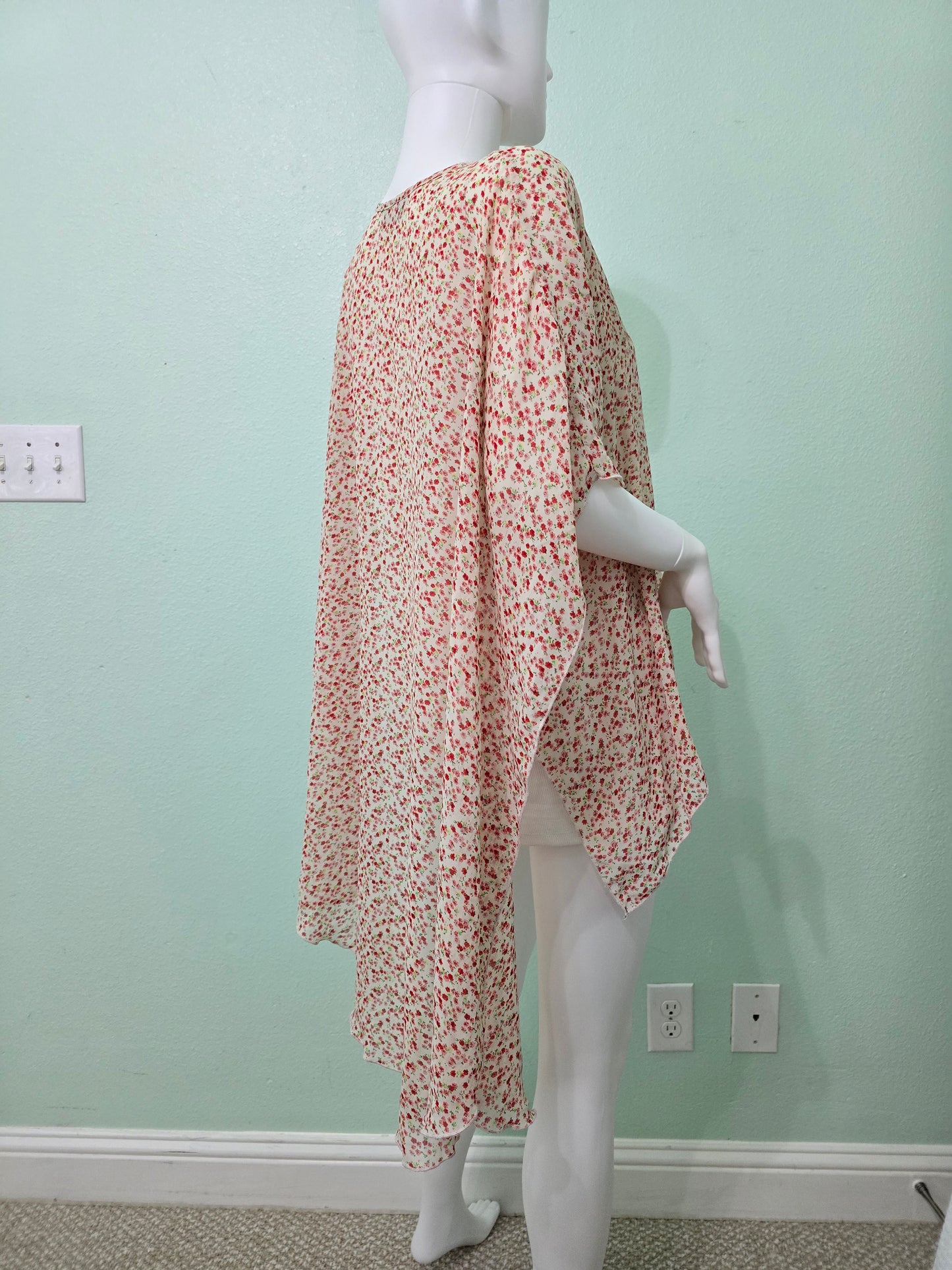 Floral Boho Fairy Coquette Indie Whimsygoth VTG Cottagecore Wrap Kimono Plus 5X