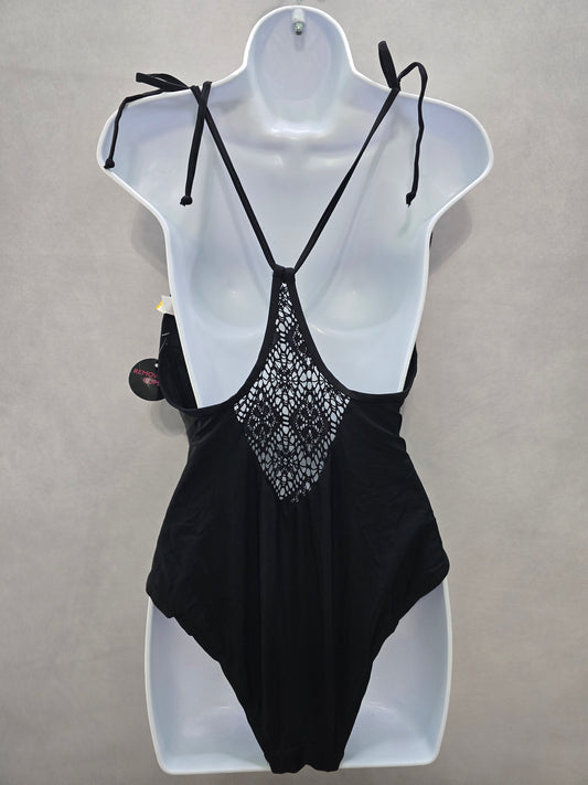 Black Lace One Piece Swimsuit Whimsygoth 90s Vacation Beach Goth Dark Large