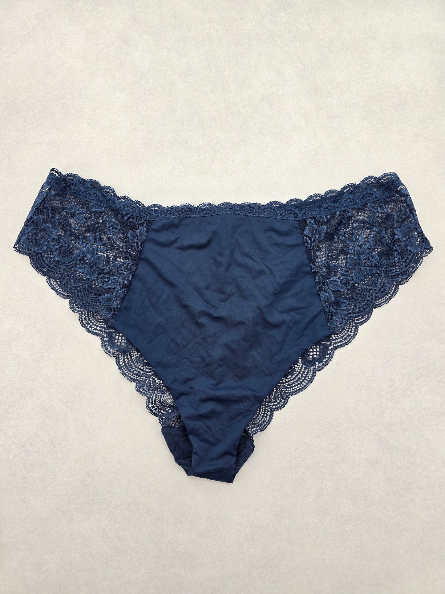 Lace Navy Blue Panty Lace Dainty Whimsy Sexy Goth Fairy Coquette Bridal XL 16/18