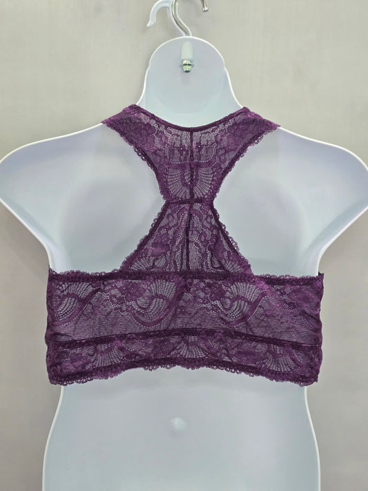 Torrid Purple Romantic Boudoir Bridal Cottage Lingerie Feminine Lace Bra Plus 1X