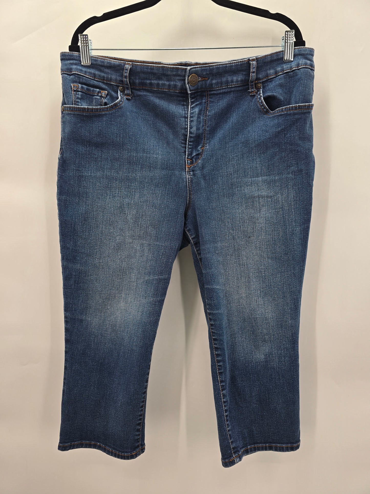 Gloria Vanderbilt Blue Capri Denim Cropped Y2K Cottage Resort Jeans Plus 16