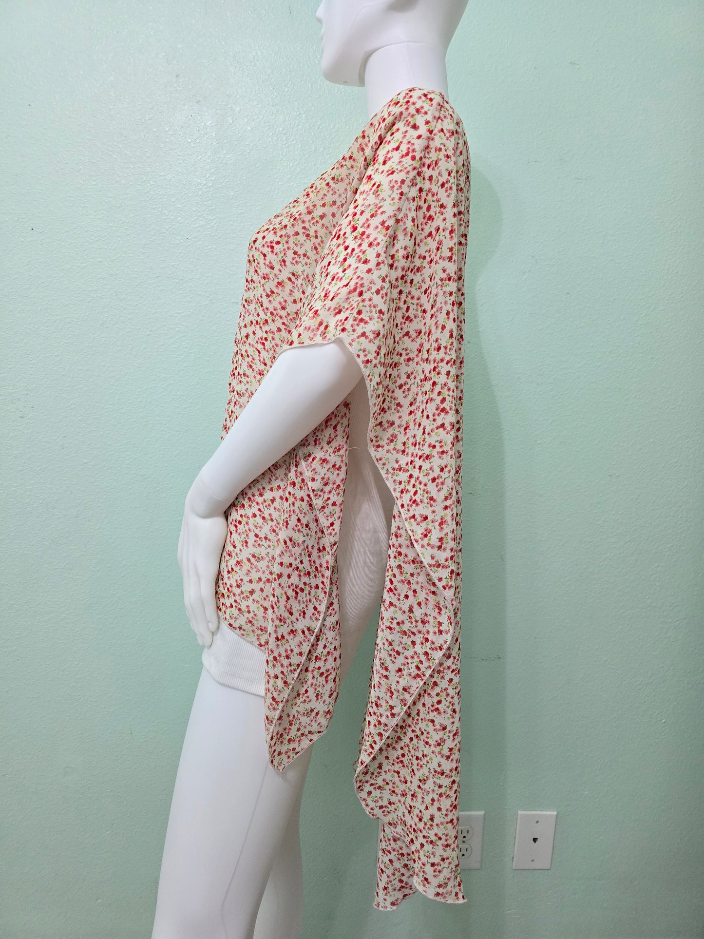 Floral Boho Fairy Coquette Indie Whimsygoth VTG Cottagecore Wrap Kimono Plus 5X