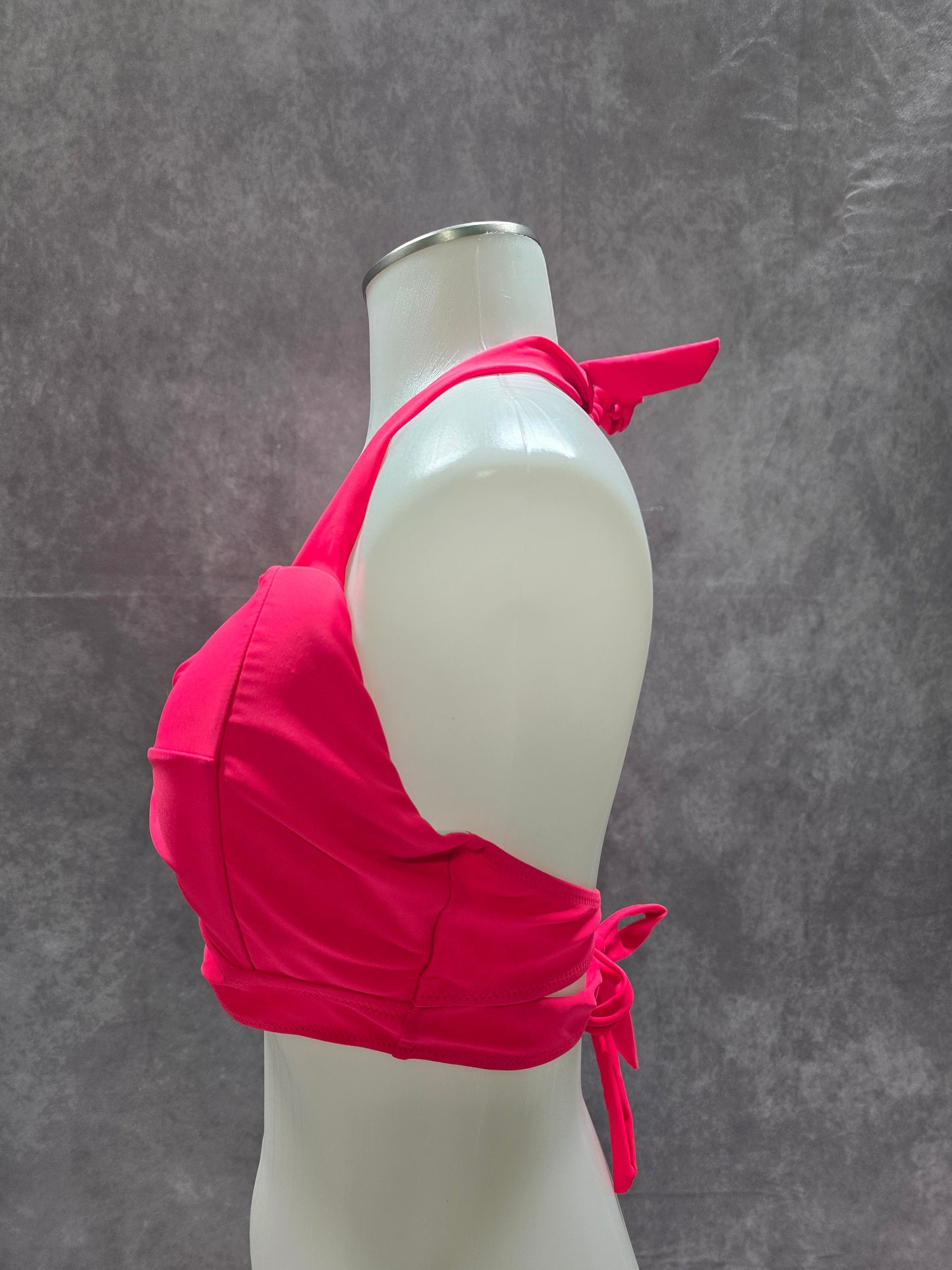 Pink Halter Beach Flamingo 90s Swim Beach Resort Vacation Bikini Top Large
