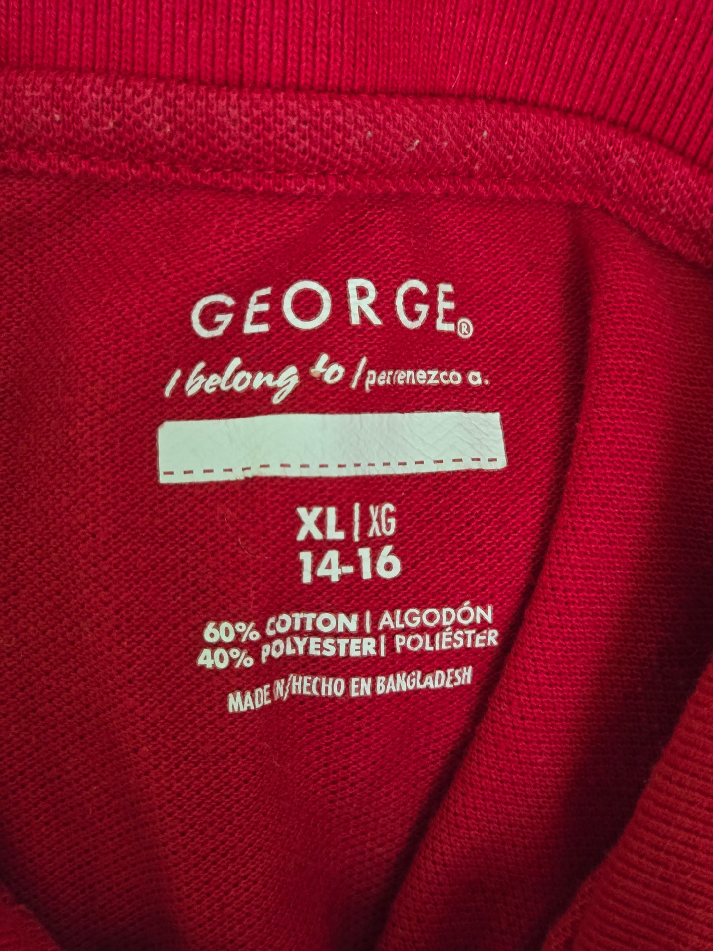 Red Polo Shirt Boys School Uniform Preppy George XL 14/16