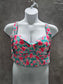 Joe Boxer Blue Floral Bikini Boho Bow Coquette Swim Top Plus 2X