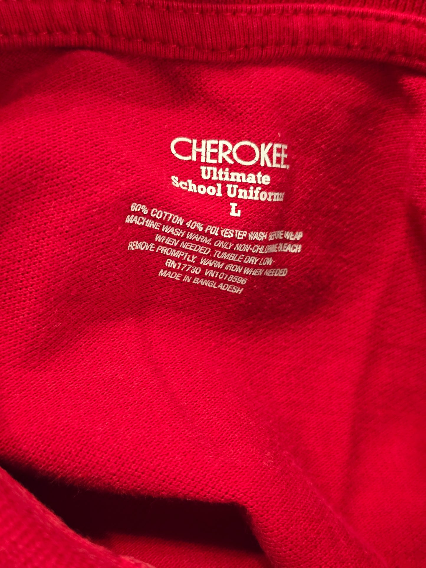 Cherokee Red Ultimate School Uniform Boys Shirt Large