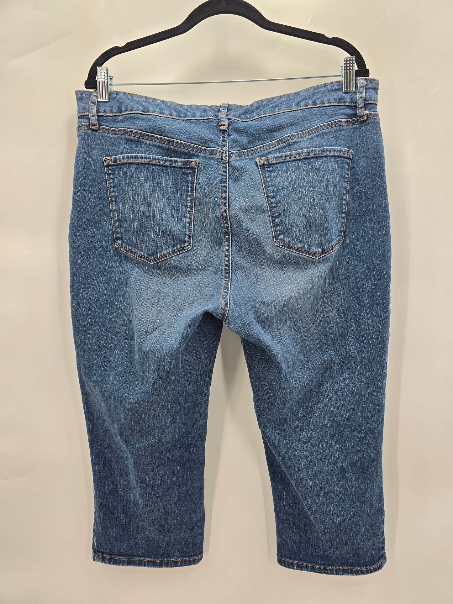 Gloria Vanderbilt Blue Capri Denim Cropped Y2K Cottage Resort Jeans Plus 16