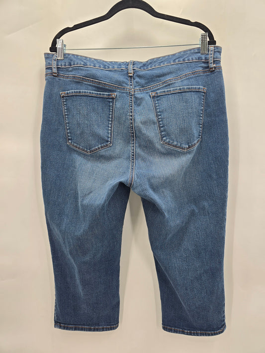 Gloria Vanderbilt Blue Capri Denim Cropped Y2K Cottage Resort Jeans Plus 16
