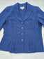 Vintage Blue Y2K Nautical Preppy Boss Pleated Career Fairy Suit Blazer Plus 16P