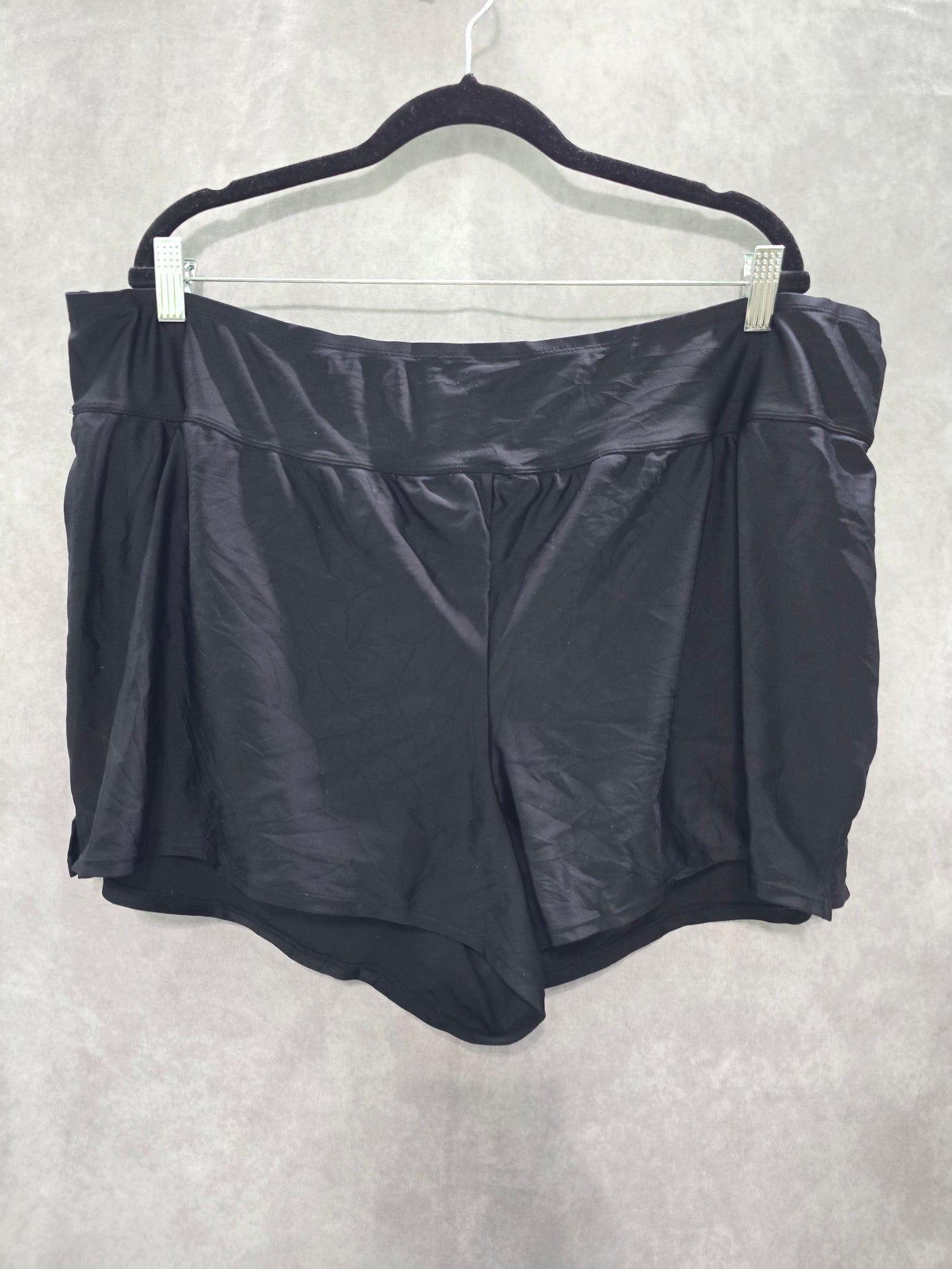 Kona Sol Black Swim Shorts Beach Goth Whimsy Vacation Plus 24W 26W 3XL