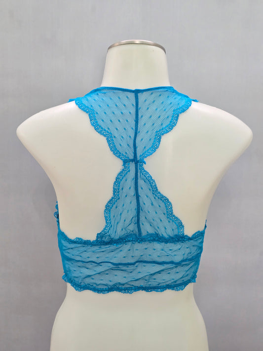 Honeydew Blue Romantic Boudoir Bridal Cottage Lingerie Feminine Lace Bra Medium