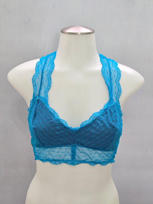 Honeydew Blue Romantic Boudoir Bridal Cottage Lingerie Feminine Lace Bra Medium
