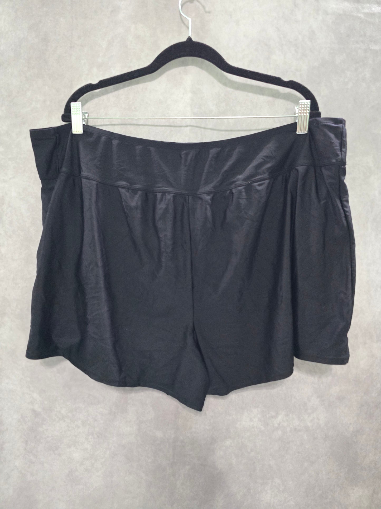 Kona Sol Black Swim Shorts Beach Goth Whimsy Vacation Plus 24W 26W 3XL