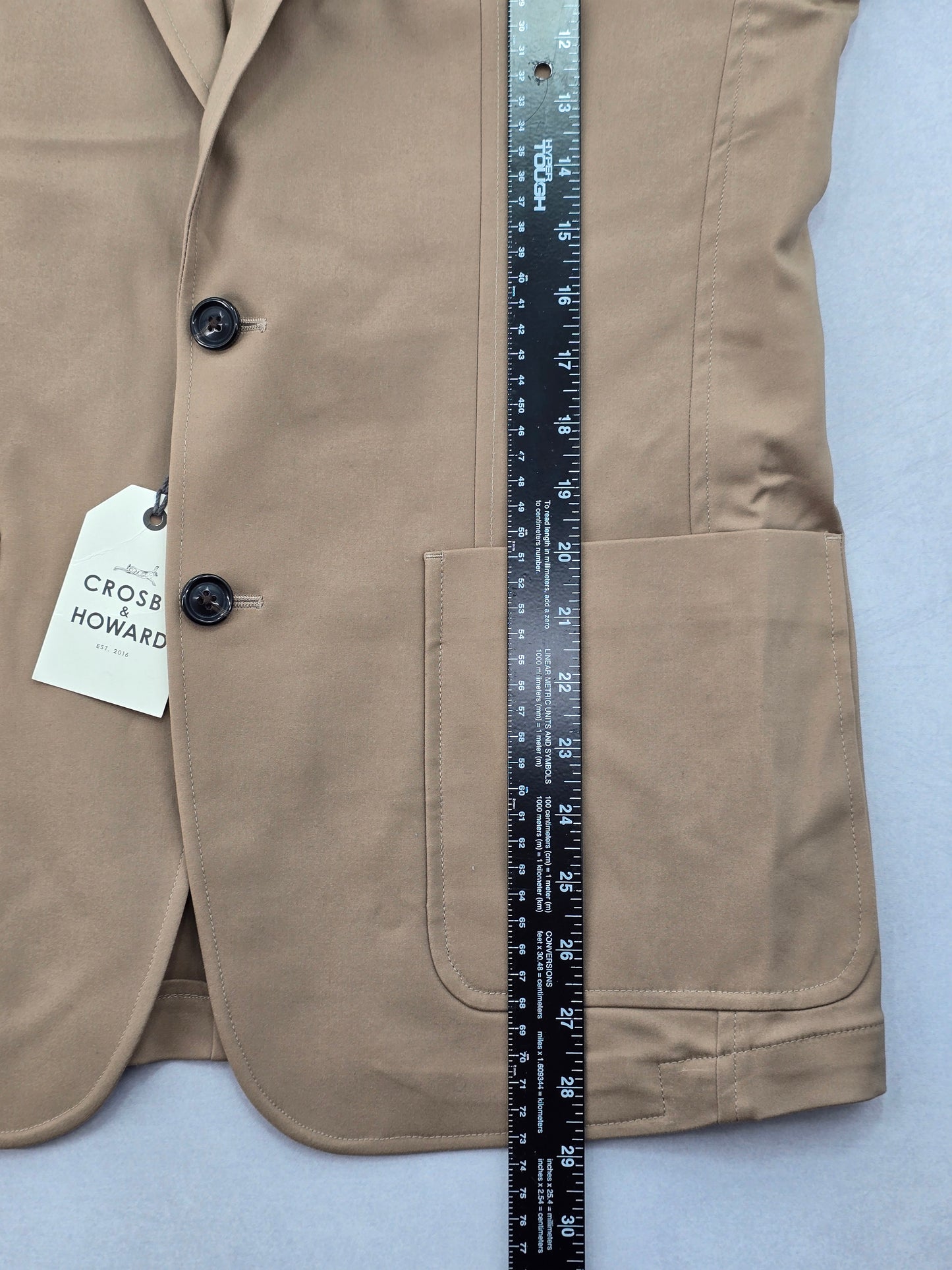 Blazer Sports Coat Mens Tailored Suit Preppy Crosby &amp; Howard Jacket Khaki Medium