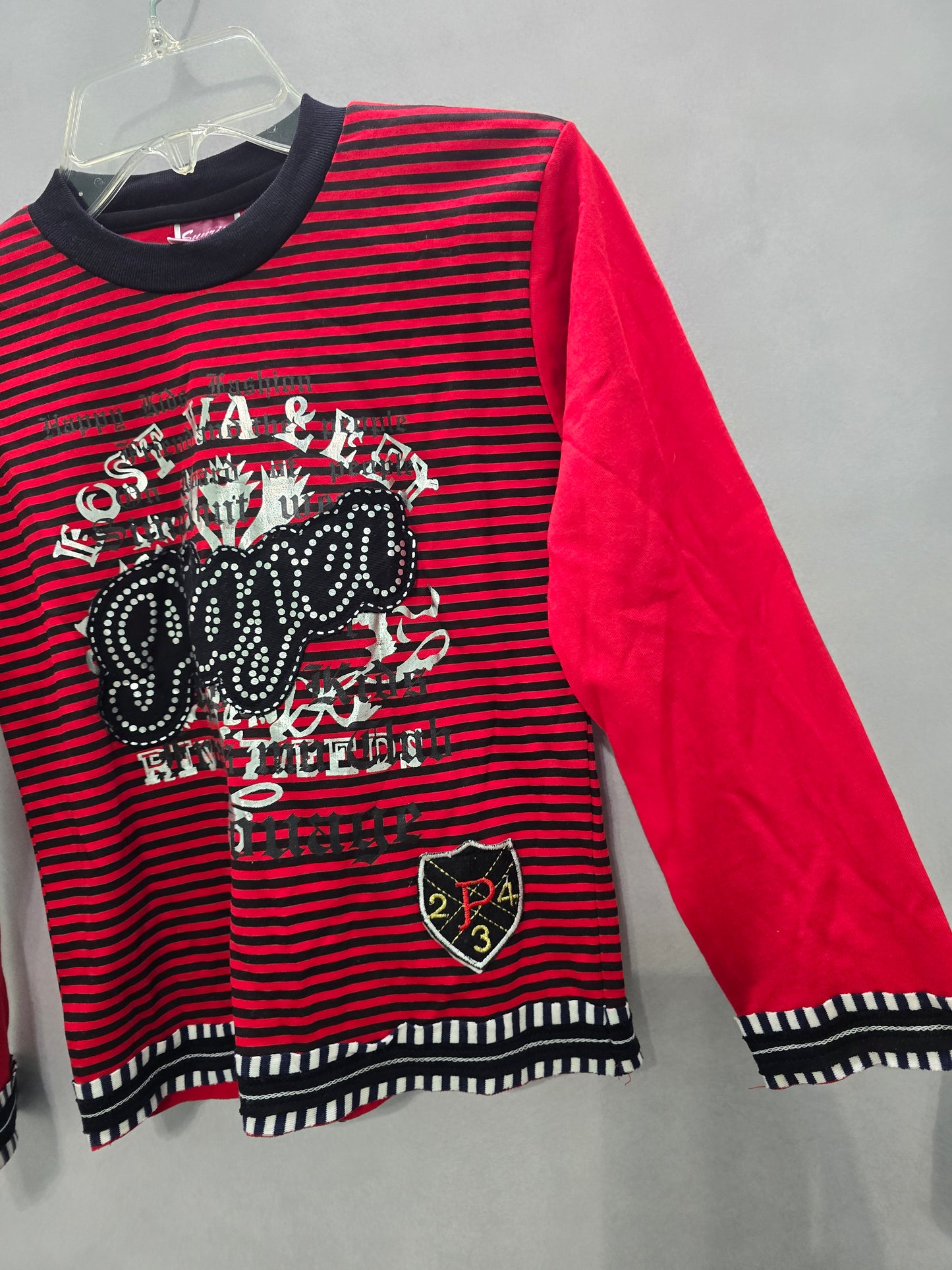 Vintage Boys Stripes Biker Punk Rock Biker Punk Rock Graphic Top 24M