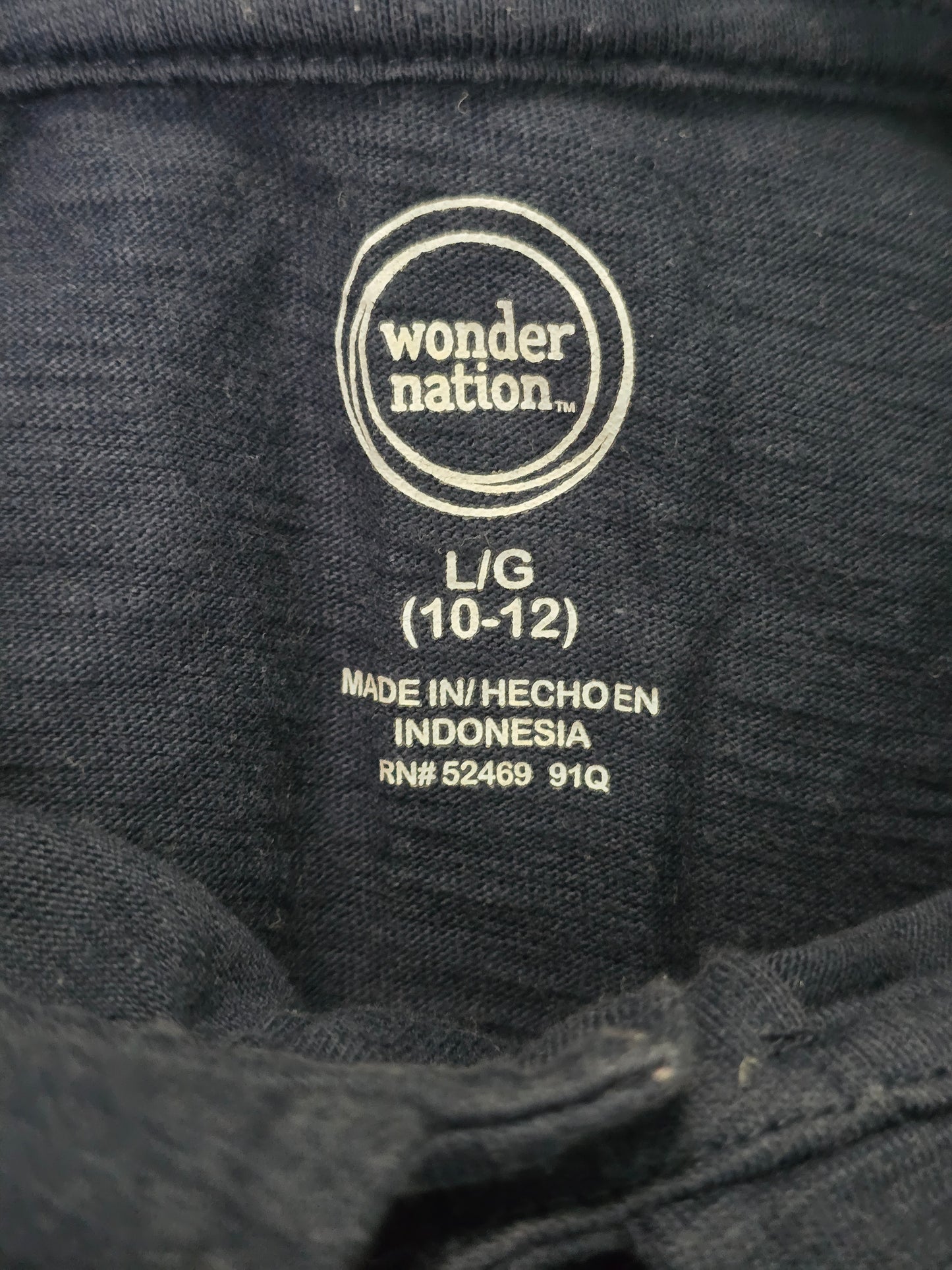 Wonder Nation Navy Blue Short Sleeve Polo Shirt XL 18/20