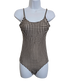 Brown Plaid Checkered One Piece Swimsuit Beach Resort Vacation Janela Bay XS