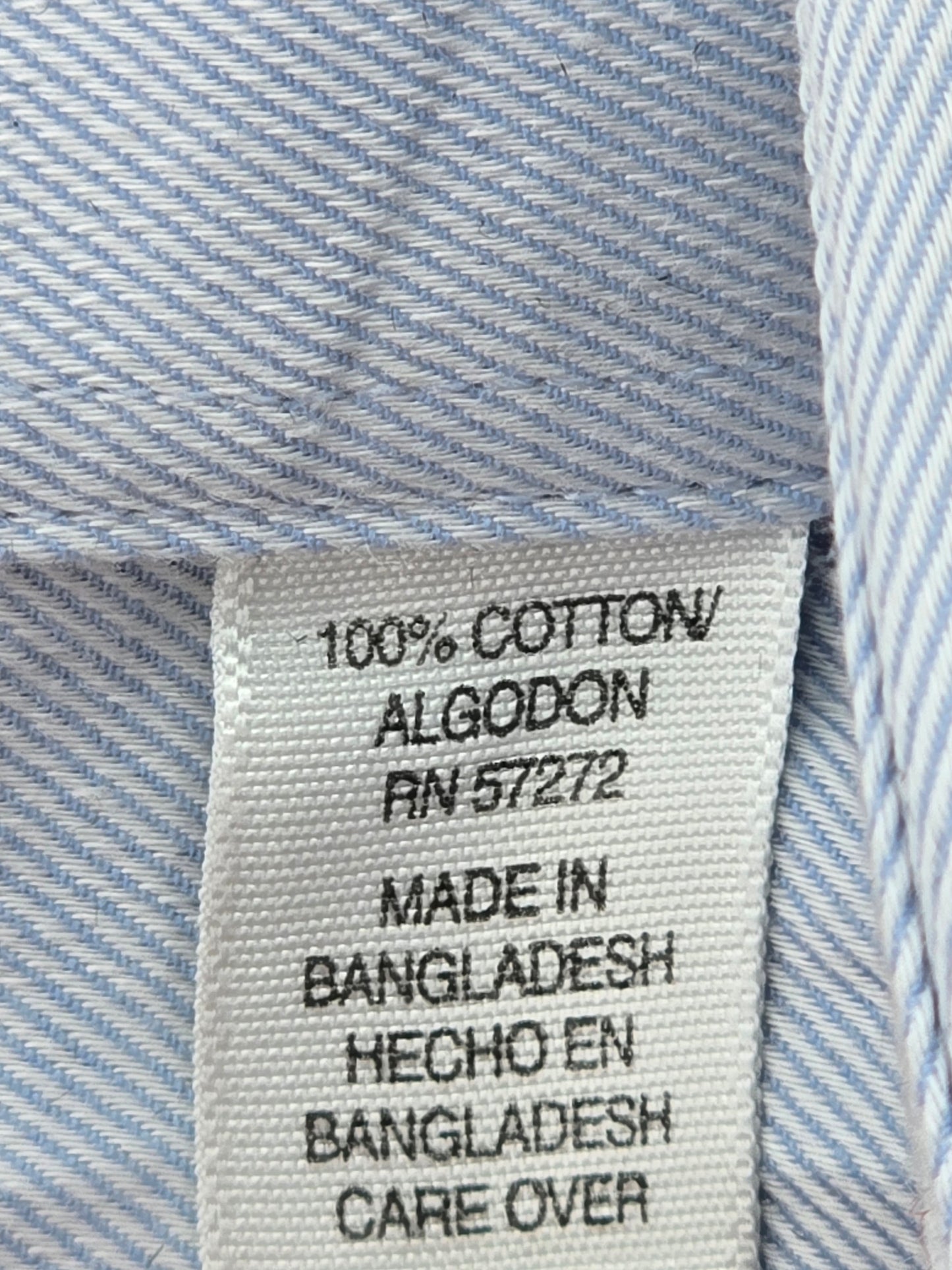 Blue Collared Formal Wedding Button Up Cotton Dress Work 16.5 Neck Shirt L 34/35