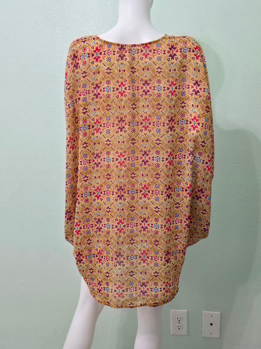Floral Boho Fairy Coquette Indie Whimsygoth VTG Cottagecore Wrap Kimono Top XXL