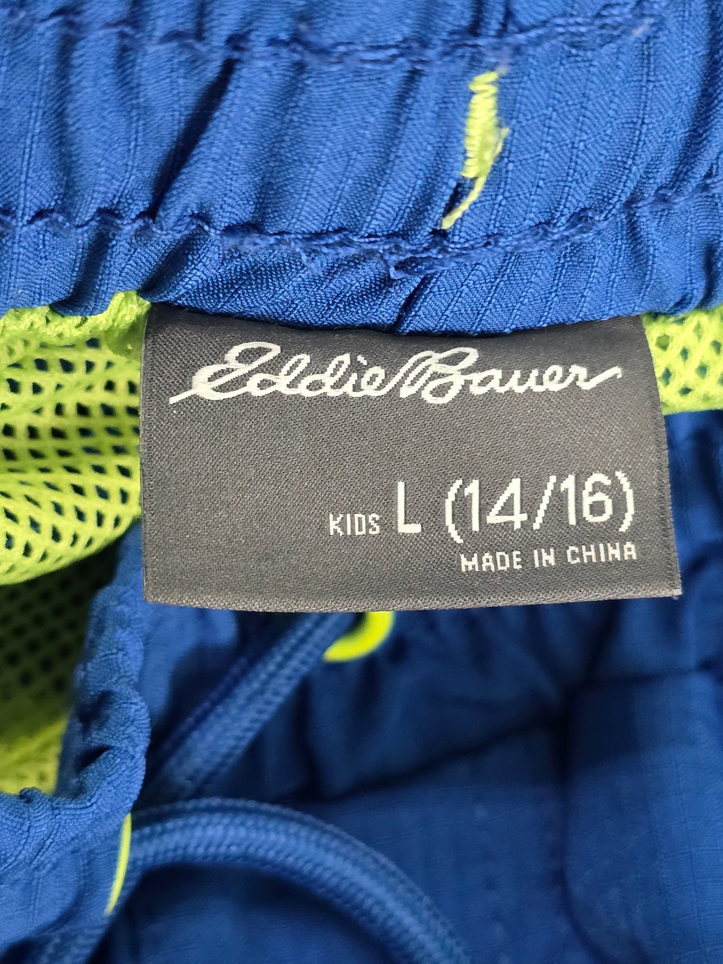 Blue Board Shorts Swim Trunks Boys Eddie Bauer 14/16 Large