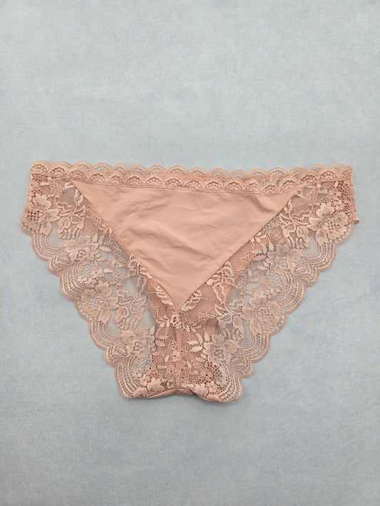 Lace Pink Panty Lace Dainty Whimsy Sexy Goth Fairy Coquette Bridal Large 12/14