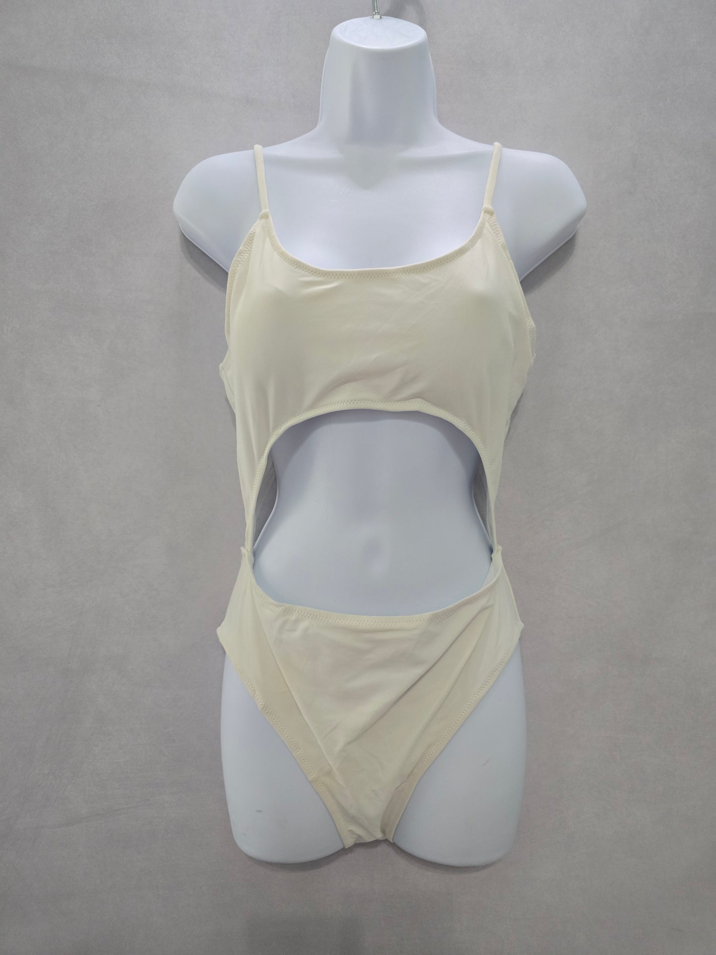 White One Piece 90s Y2K Swimsuit Beach Vacation Resort Sexy Large