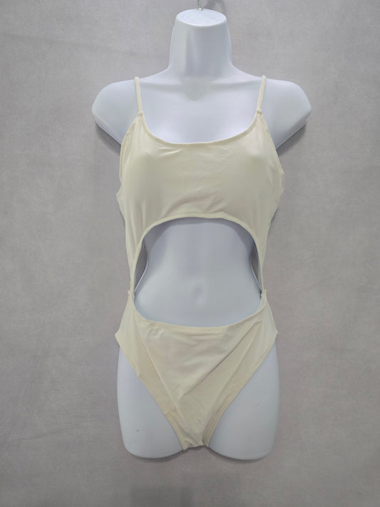 White One Piece 90s Y2K Swimsuit Beach Vacation Resort Sexy Large