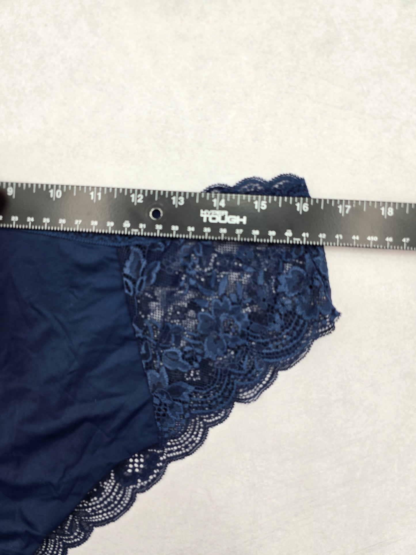 Lace Navy Blue Panty Lace Dainty Whimsy Sexy Goth Fairy Coquette Bridal XL 16/18